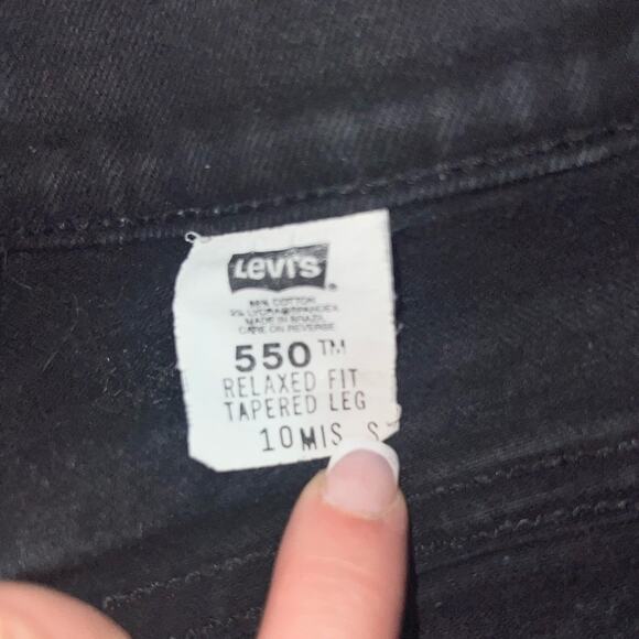VINTAGE LEVI’S 550 BLACK RELAXED FIT TAPERED SZ 10 MISSES Y2K - Picture 4 of 8